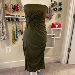 Mango sexy olive green dress